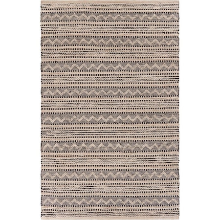 Palacedesigns 8 x 10 ft. Black & Blush Chevron Stripe Area Rug PA3102483